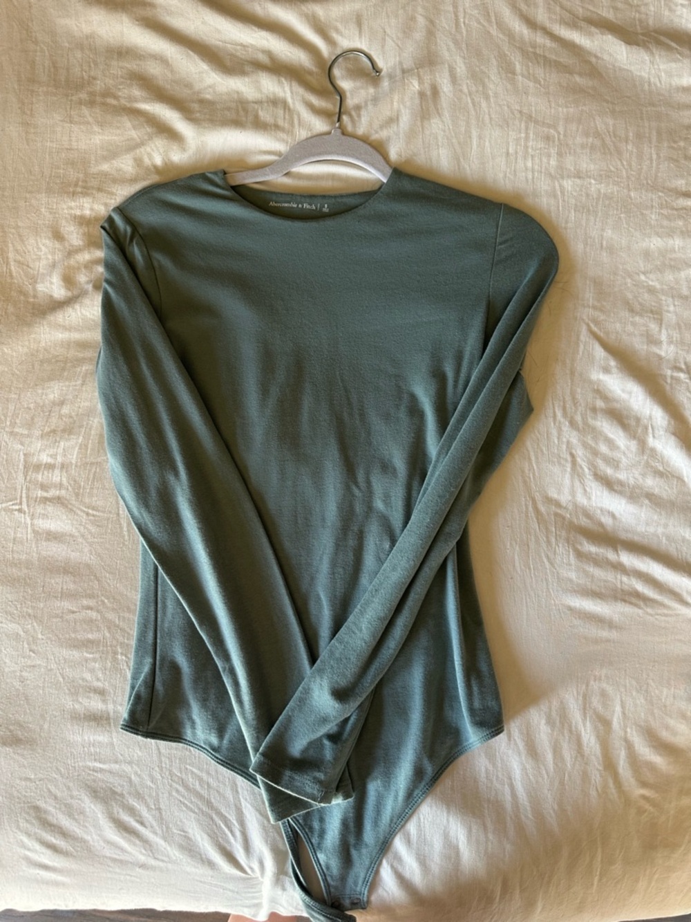 Abercrombie & Fitch Sage Green Long Sleeve Bodysuit